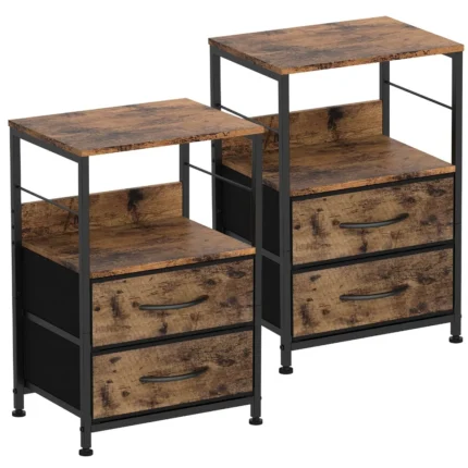 Bedside Nightstand with Drawers