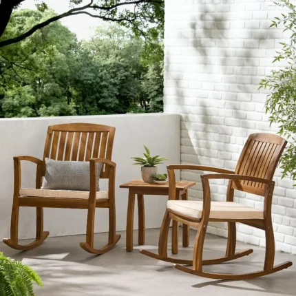 Acacia Rocking Chairs with Cushions