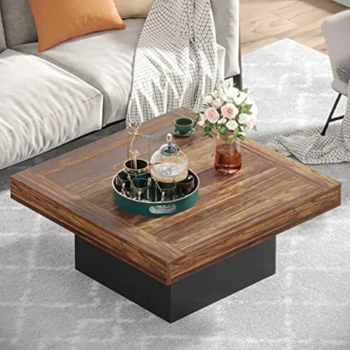 square coffee table with led lights