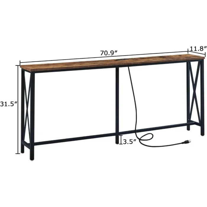 Modern Console Table with Metal Frame