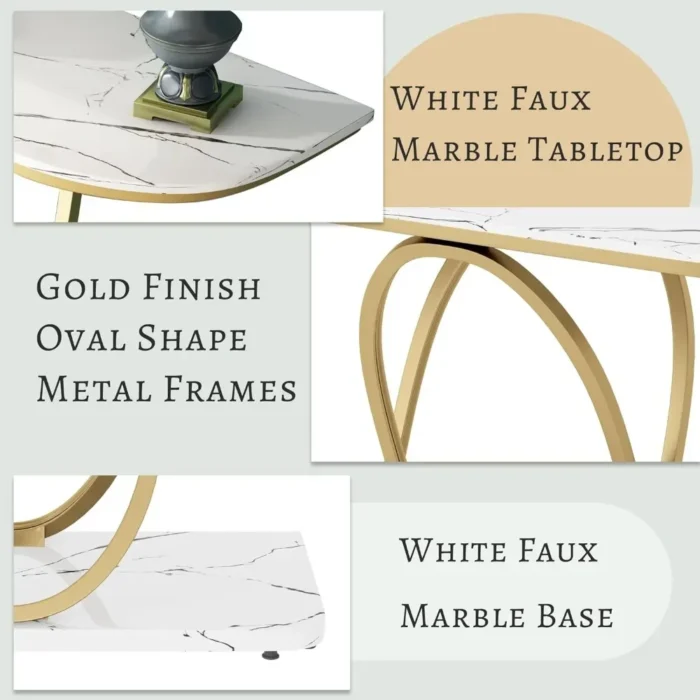 gold marble console table