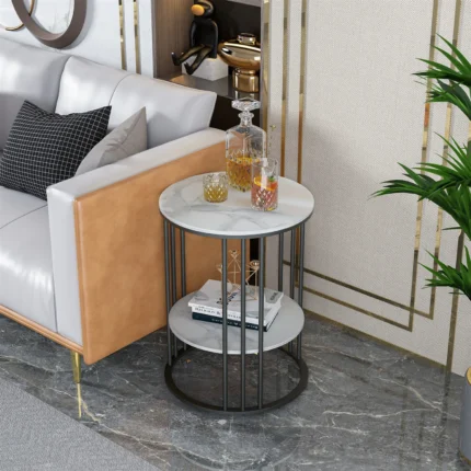 Round End Table with Storage