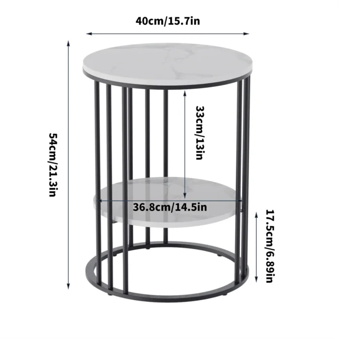 Round End Table with Storage