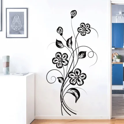 Black Flower Wall Sticker