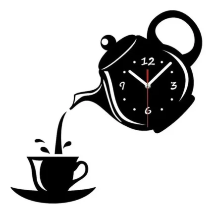 creative coffee cup teapot wall clock