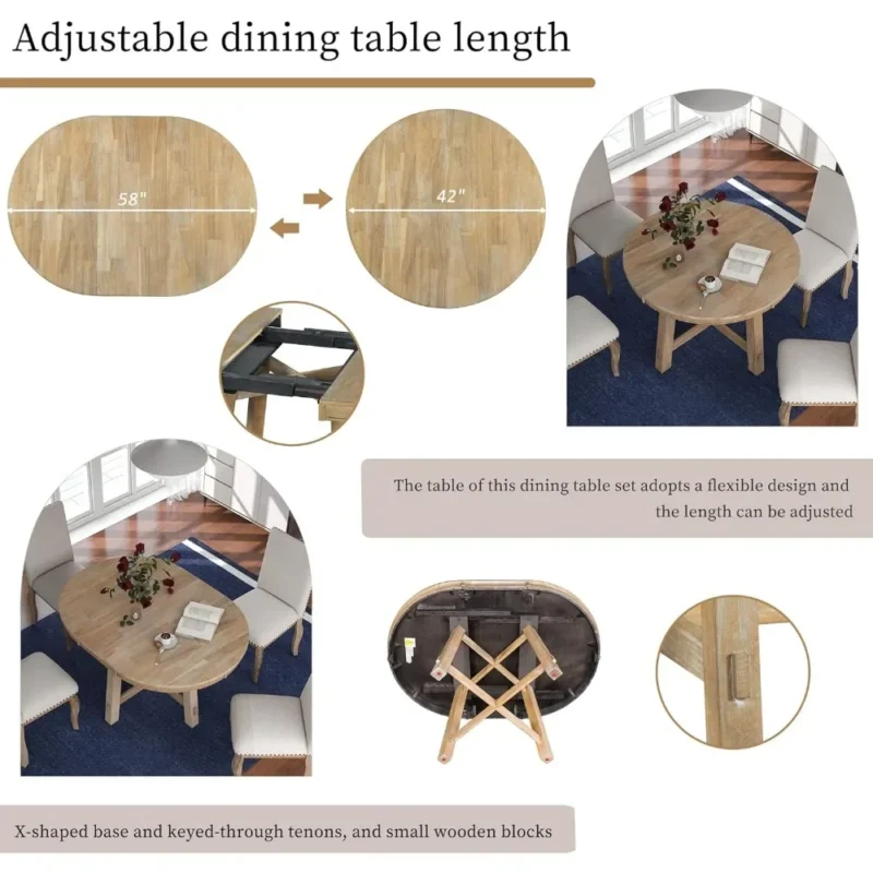 extendable farmhouse dining table
