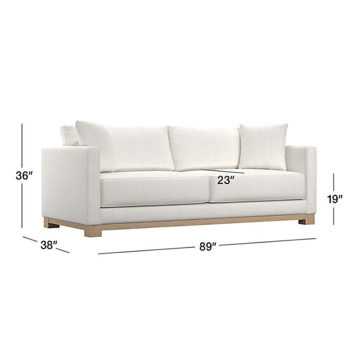 Gather Wood Base Bench Sofa 89"