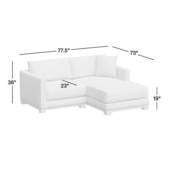 Gather Wood Base 2-Piece Chaise Sectional Sofa