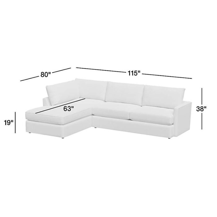 Lounge Classic 2-Piece Sectional Sofa with Bumper