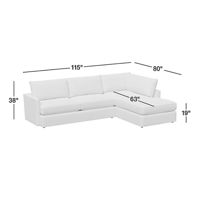 Lounge Classic 2-Piece Sectional Sofa with Bumper