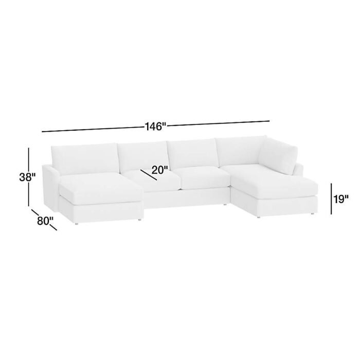 Lounge Classic 3-Piece U-Shaped Sectional Sofa