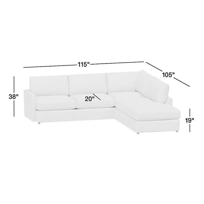 Lounge Classic 2-Piece Sectional Sofa with Bumper