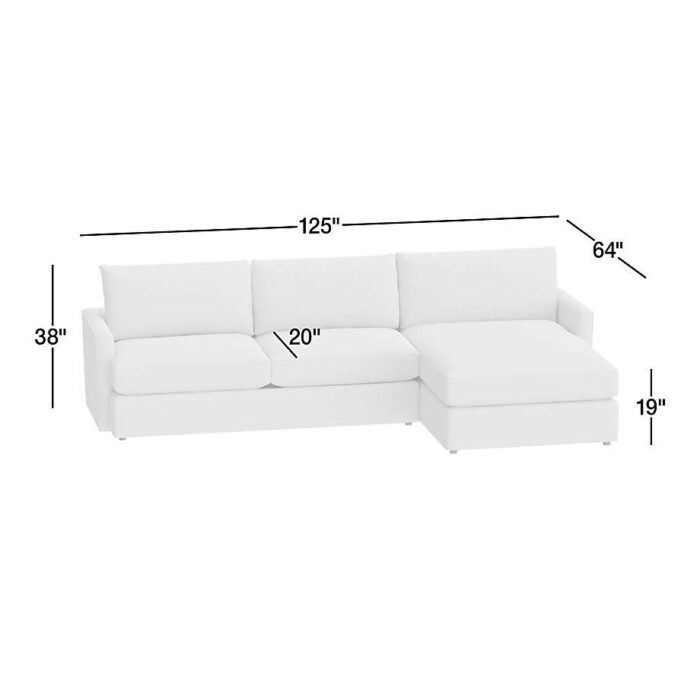 Lounge Classic 2-Piece Sectional Sofa with Chaise