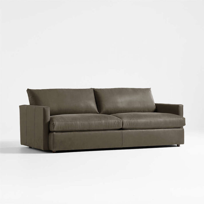 Lounge Deep Leather Sofa 93"