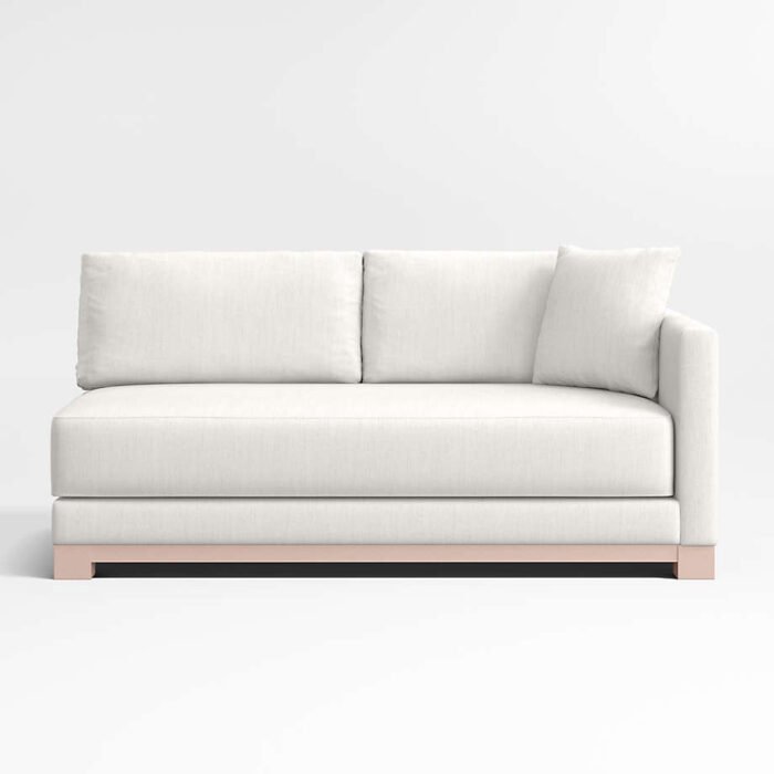 Gather Deep Wood Base Bench Right-Arm Sofa