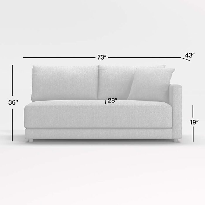 Gather Deep Right-Arm Apartment Bench Sofa