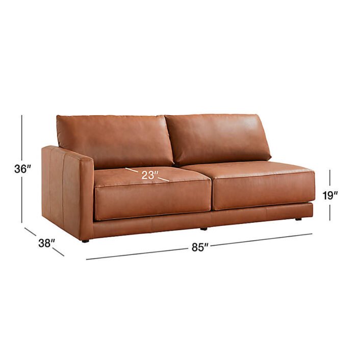 Gather Leather Left-Arm Sofa