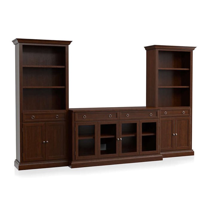 Cameo 3-Piece Modular Aretina Glass Door Storage Media Entertainment Center