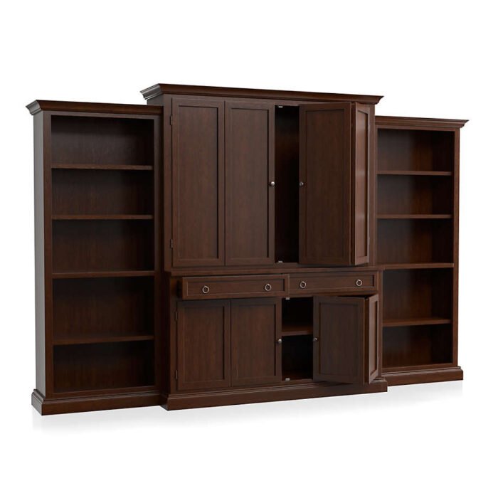 Cameo 4-Piece Aretina Open Bookcase Entertainment Center