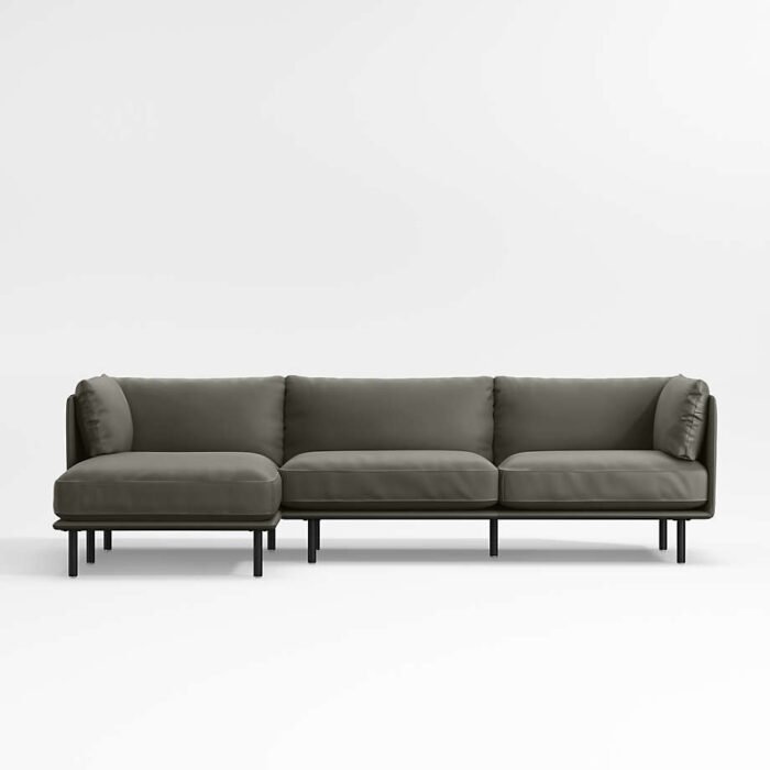 Wells Renew Vegan Leather 2-Piece Chaise Sectional Sofa