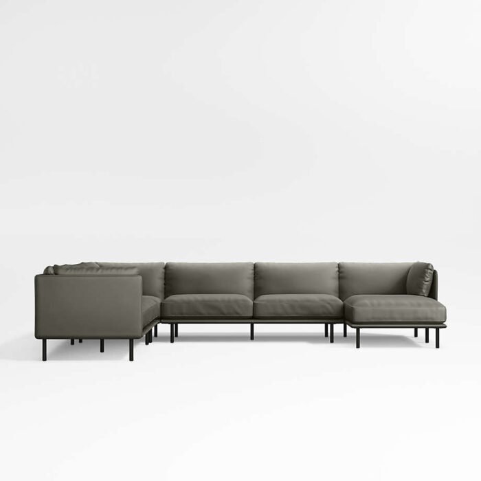 Wells Renew Vegan Leather 4-Piece Sectional Sofa