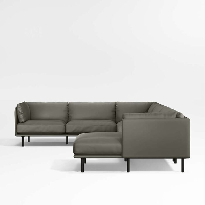 Wells Renew Vegan Leather 4-Piece Sectional Sofa