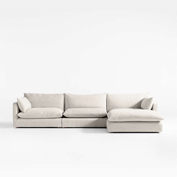 Unwind 4-Piece Reversible Slipcovered Sectional Sofa