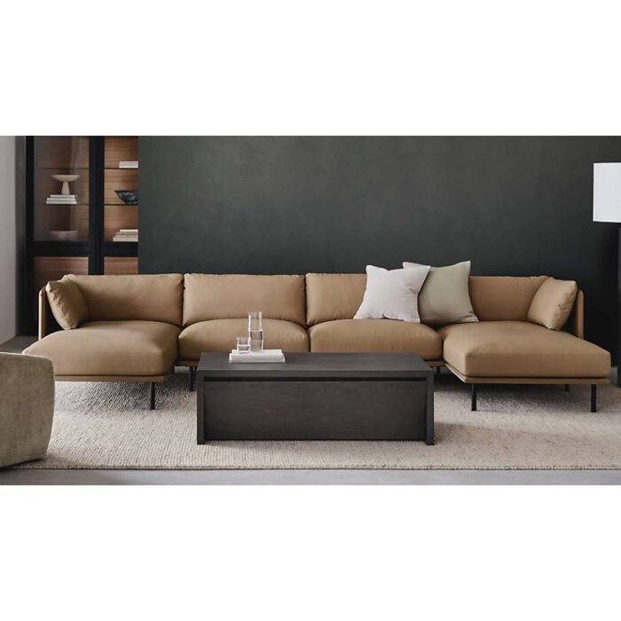 Wells Renew Vegan Leather 4-Piece Sectional Sofa