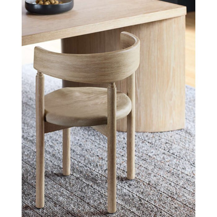 Virage Oak Wood Curved Dining Chair