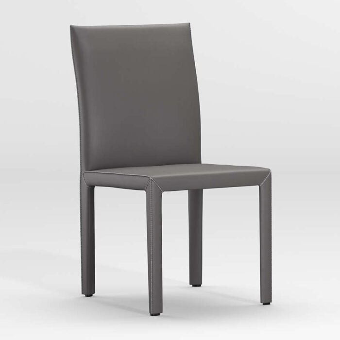 Folio Dark Grey Top-Grain Leather Dining Chair