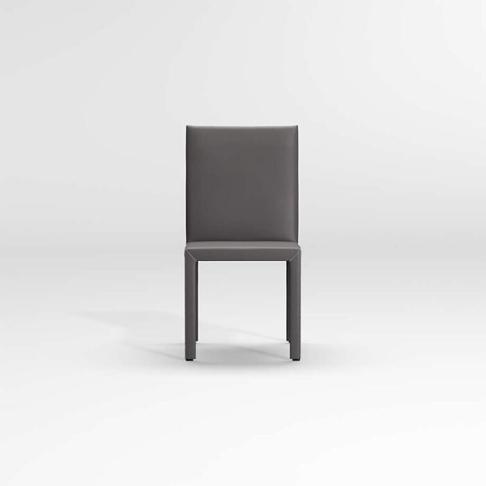 Folio Dark Grey Top-Grain Leather Dining Chair