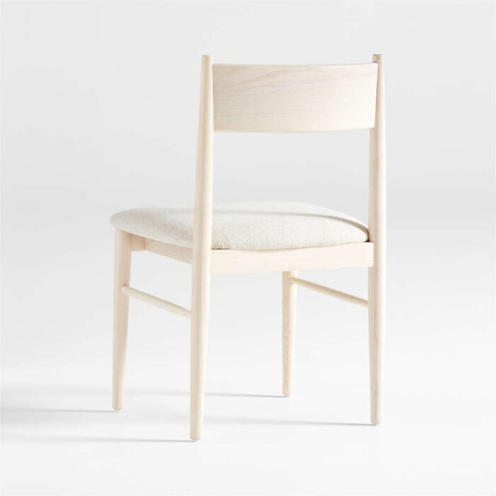 Petrie Bleached Ash Upholstered Dining Chair with Performance Fabric