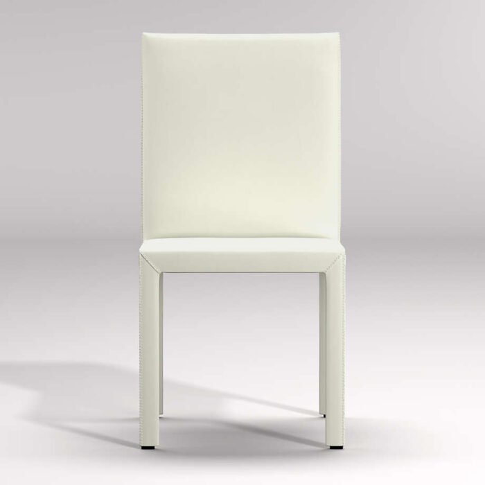 Folio White Top-Grain Leather Dining Chair