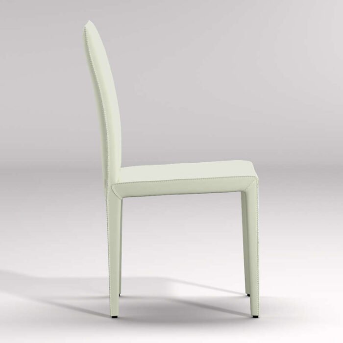 Folio White Top-Grain Leather Dining Chair