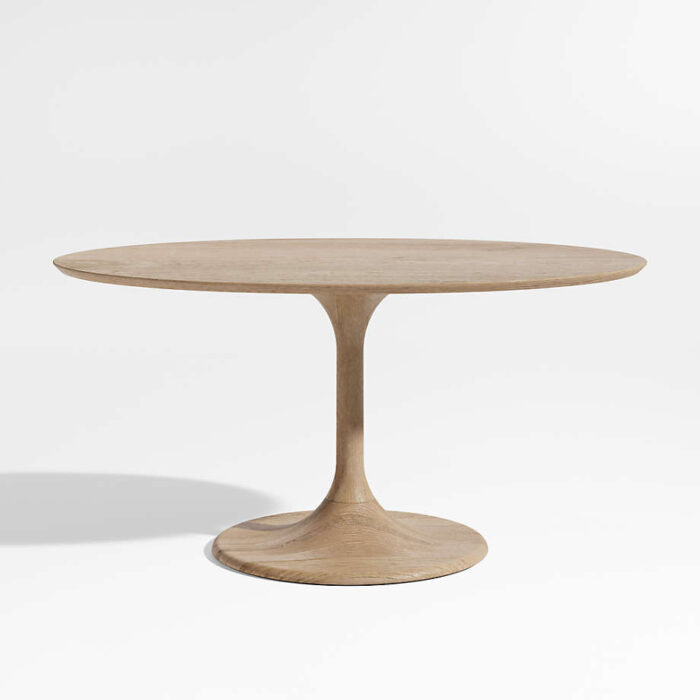 Nero 60" Natural Wood Oval Dining Table