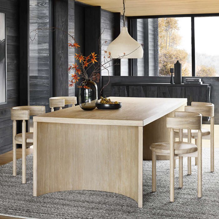 Virage 96" Curved Oak Wood Dining Table