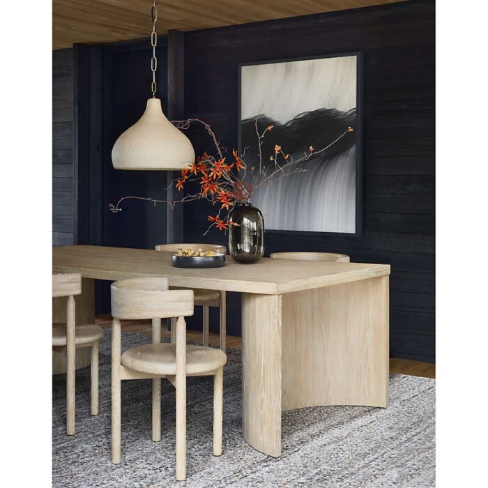 Virage 96" Curved Oak Wood Dining Table