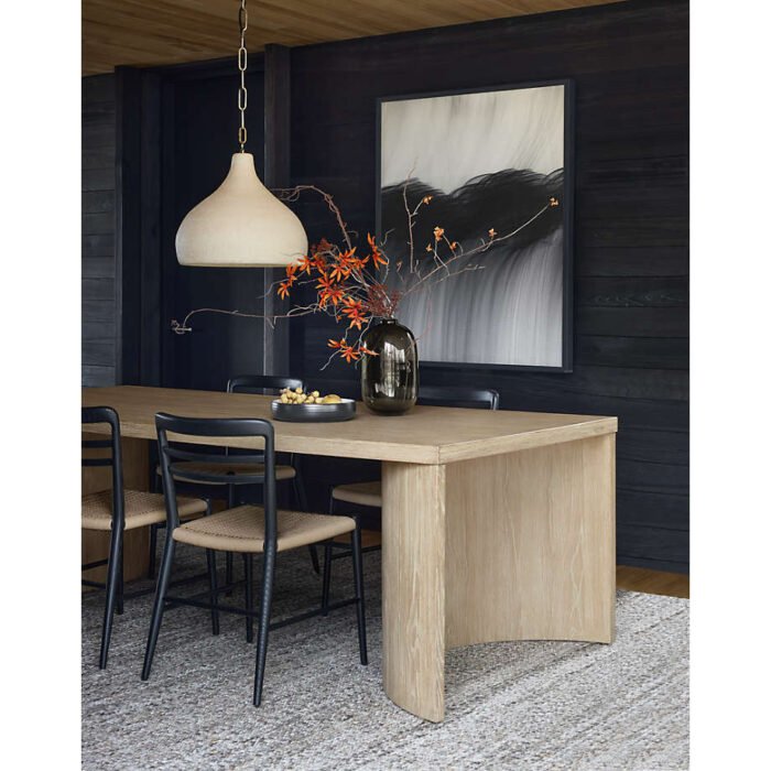 Virage 96" Curved Oak Wood Dining Table