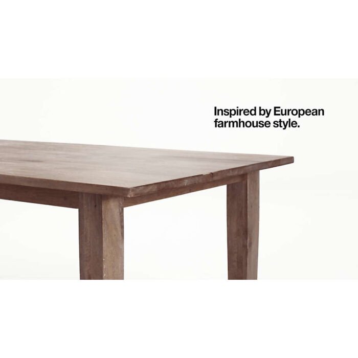 Basque 82"-118" Weathered Light Brown Solid Wood Extendable Dining Table