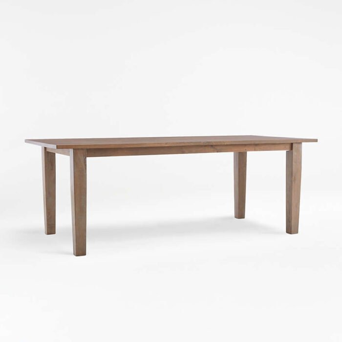 Basque 82"-118" Weathered Light Brown Solid Wood Extendable Dining Table