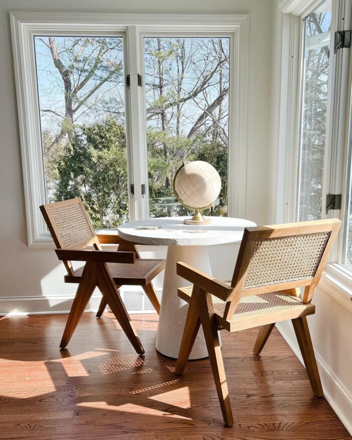 Willy 48" White Pedestal Dining Table by Leanne Ford