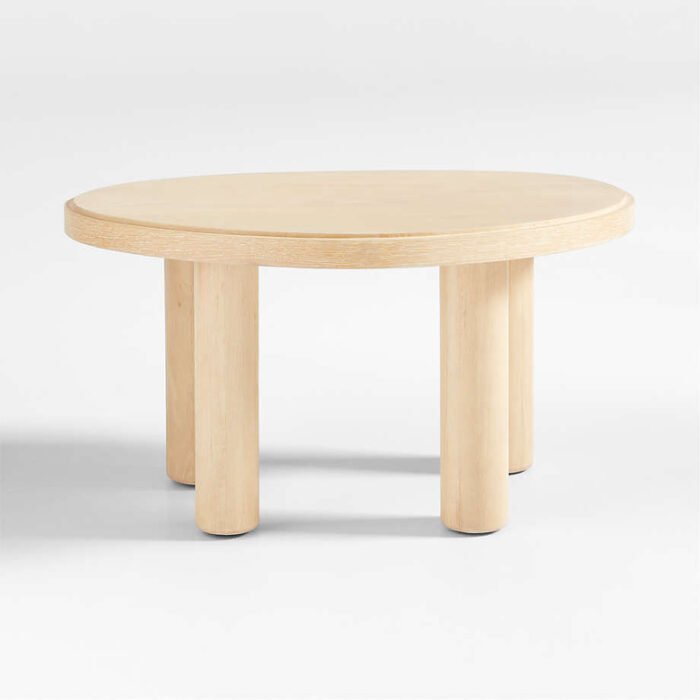 La Sal Small Natural Oak Wood Asymmetric End Table