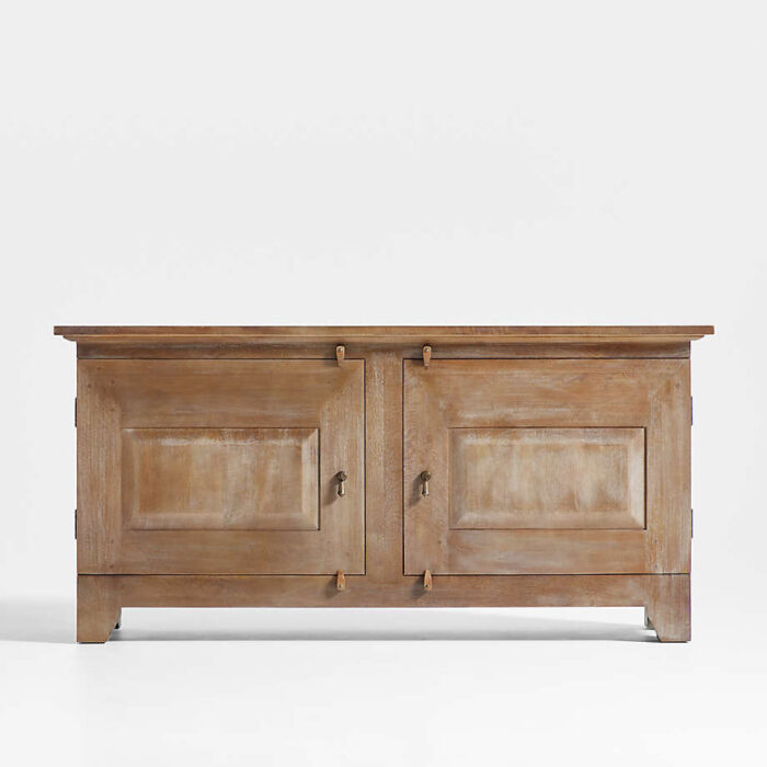 Basque Weathered Light Brown Solid Wood Buffet