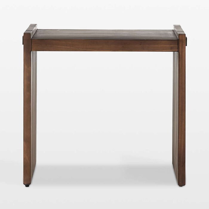 Oscar Brown Pine Wood Rectangular End Table