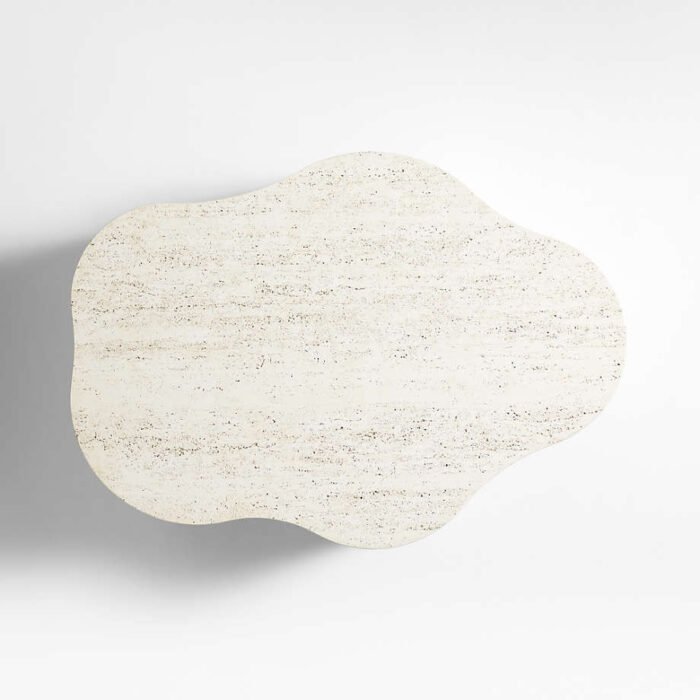 Fleur Faux Travertine Resin Coffee Table