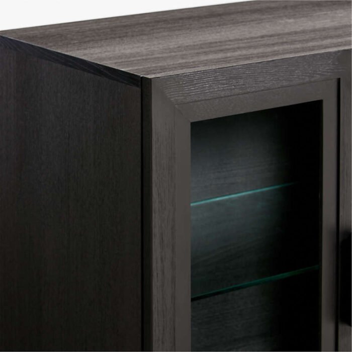 Calypso Black Elm Wood 90" Storage Media Console