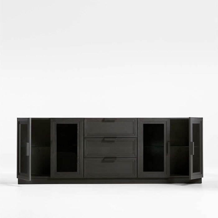 Calypso Black Elm Wood 90" Storage Media Console