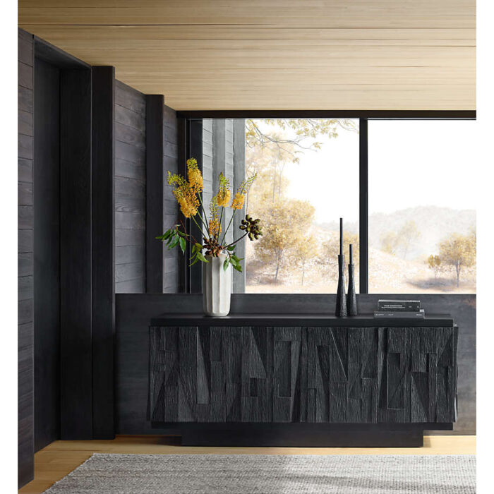 Gerhard Black Wood and Resin Storage Credenza