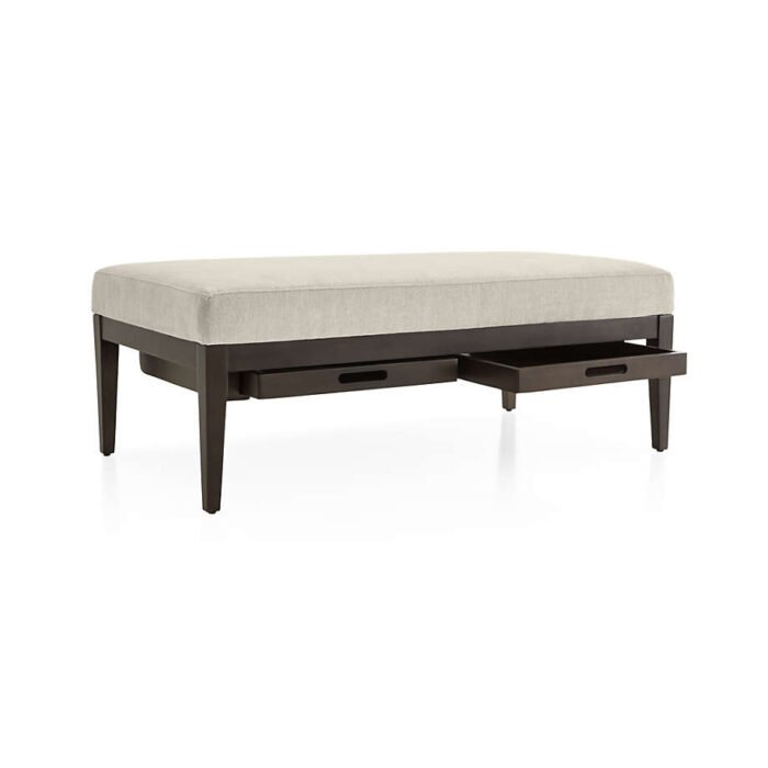 Nash Rectangular Ottoman with Tray