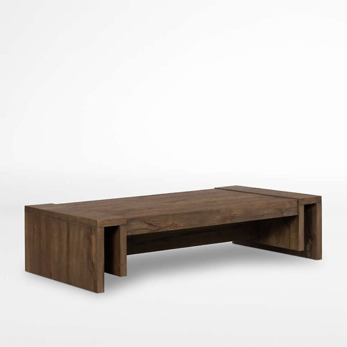 Cleave Brown Oak Wood 60" Rectangular Coffee Table